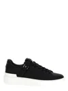 Balmain 'b-court B-buzz' Black Low Sneakers With Diamond Motif And Logo Patch On The Tongue