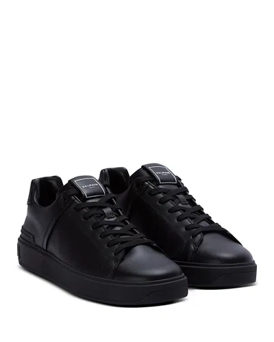 BALMAIN MEN'S B-COURT LEATHER SNEAKERS
