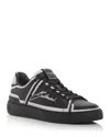 Balmain B-court Low-top Calfskin Sneakers In Black/white