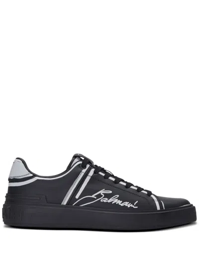 Balmain Men B-court Sneakers In Black