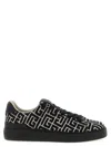 Balmain Jacquard "b Court" Sneakers In Black