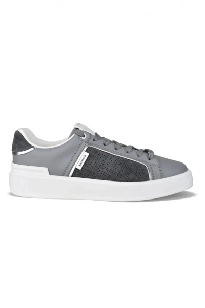 Balmain Men B-court Sneakers In Gray