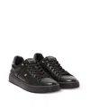 Balmain Low-top Round Toe Sneakers With Rubber Sole In Black