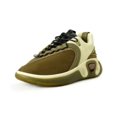 Pre-owned Balmain Men's "b Runner" Canvas & Leather Athletic Sneakers Shoes Us 10 Eur 43 In Green