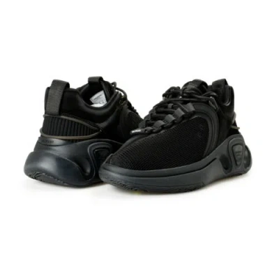 Pre-owned Balmain Men's "b Runner" Canvas & Leather Athletic Sneakers Shoes Us 12 Eur 45 In Black