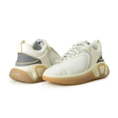 Pre-owned Balmain Men's "b-runner" Canvas & Leather Athletic Sneakers Shoes Us 8 Eur 41 In White/gray