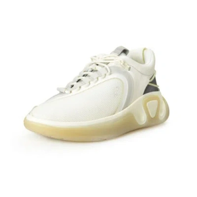 Pre-owned Balmain Men's "b Runner" Canvas & Leather Athletic Sneakers Shoes Us 9 Eur 42 In White/gray