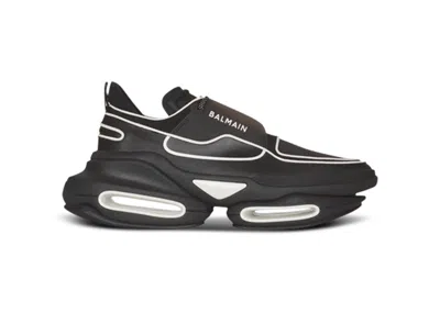 Pre-owned Balmain Men's  Bbold Lowtop Sneakers In Black/white In Multi
