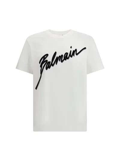 Balmain Letter Flock T-shirt In Multi