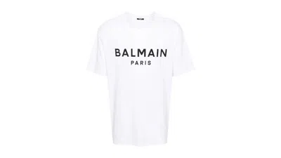Pre-owned Balmain Men's  Logo Print T-shirt In White