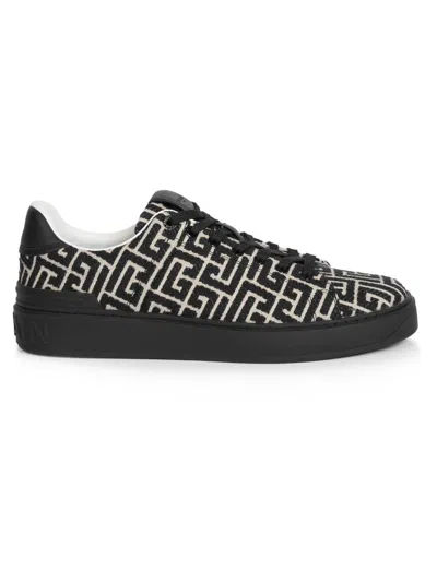 Balmain Sneakers B-court In Jacquard Con Monogramma In Multi