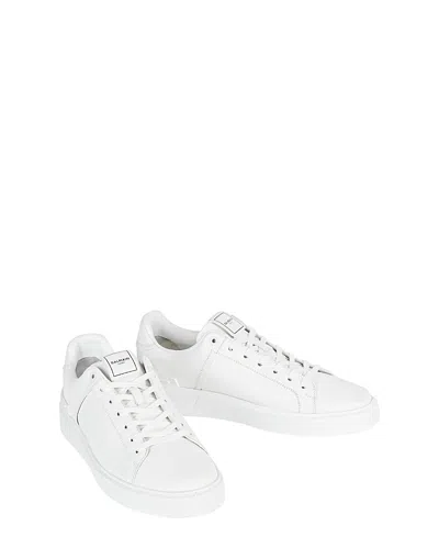 Balmain Men's B-court Smooth Leather Trainers In White