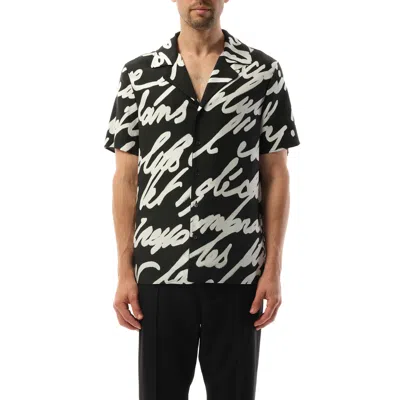 Balmain Men's Big Love Letter Pyjama Shirt In Black/white