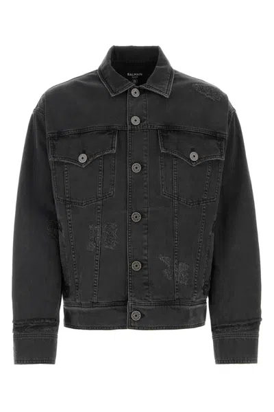 Balmain Men Black Denim Jacket