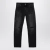 Balmain Black Denim Jeans With Wear Men In Black