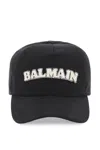 BALMAIN MEN'S BLACK EMBELLISHED BASEBALL CAP FOR FW23