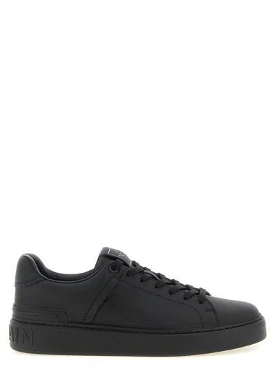 Balmain Men Black Logo Sneakers In Multi