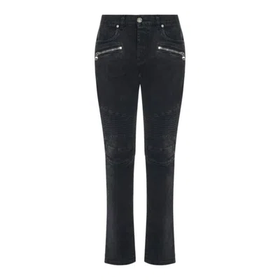 Balmain Men's Black Ribbed Slim Jeans In ["black"]