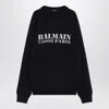 Balmain Blue Wool Sweater With Logo In Blue