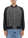 Balmain Regular Fit Bomber Jacket With Logo In Black