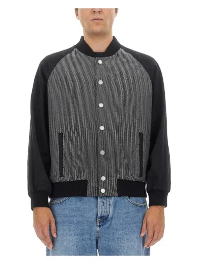 Balmain Men's Bomber Jacket With Logo | Size 48 | Bh0tf294 In Multicolour