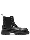 Balmain Army Leather Chelsea Boots In 0pa