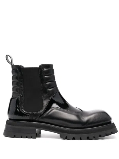 BALMAIN MEN'S BOTTINE ARMY-CUIR DE VEAU BOOT