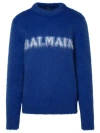 Balmain Maglione In Misto Lana Blu Elettrico   Uomo In Cobalt