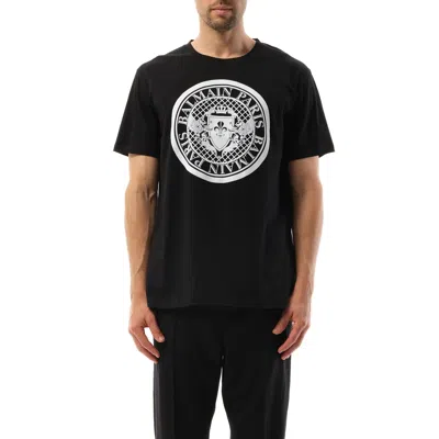 BALMAIN MEN'S COIN FLOCK REG FIT T-SHIRT