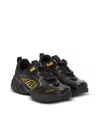 Balmain Cosmic Dust Glazed Leather Chunky Trainers In Black