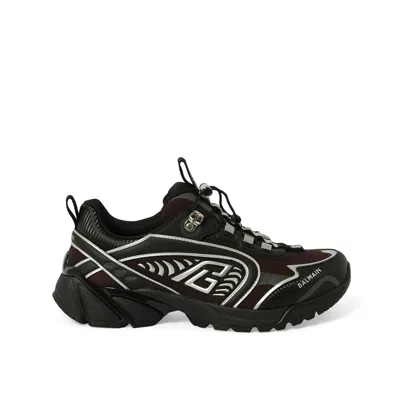 Balmain Men's Cosmic Dust Sneakers In Black/silver