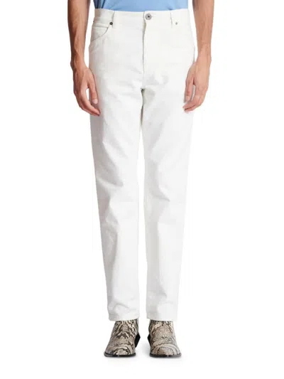 Balmain Men's Cotton-blend Five-pocket Jeans In White