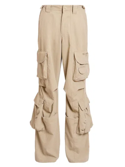 Balmain Men's Cotton Cargo Pants In Neutral