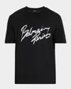 Balmain Men's Cotton Lipstick Logo T-shirt In Multi