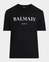 Balmain Men's Cotton Vintage Logo Graphic T-shirt In Black