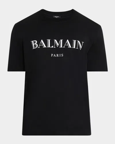 Balmain Men's Cotton Vintage Logo Graphic T-shirt In Black