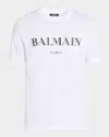 Balmain Men's Cotton Vintage Logo Graphic T-shirt In Multi