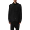 Balmain Men's Couture Label Wool Overshirt In Black