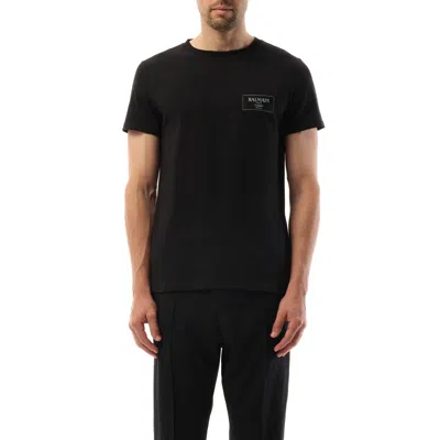 Balmain Men's Couture Label T-shirt In Black