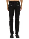 Balmain Cotton Blend Black Denim Jeans With Multi-pocket Design In Black