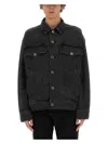 Balmain Faded Denim Jacket In Black
