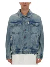 Balmain Men Denim Jacket In Blue