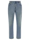 Balmain Stonewashed Cotton Denim Jeans In Blue