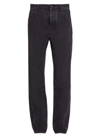 Balmain Men's Elasticized-cuff Regular-fit Jeans In Black