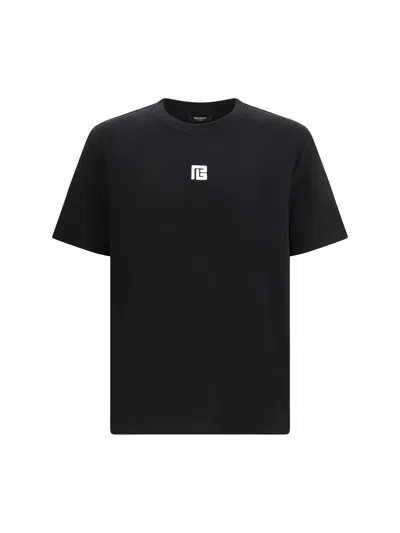 Balmain Logo-embroidered Crew-neck T-shirt In Black