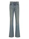 Balmain Flared Denim Trousers Straight Fit Vintage Wash In Blue