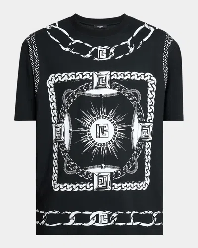 Balmain Men's Foulard Chaines Graphic T-shirt