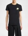 Balmain Black Crewneck T-shirt With Logo Detail On The Front In Black/gold