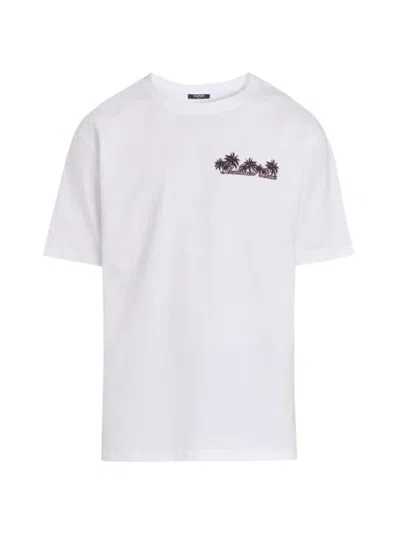 Balmain Men's Graphic Cotton T-shirt In White Multi