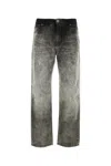 Balmain Regular Fit Washed Denim Jeans In Gray